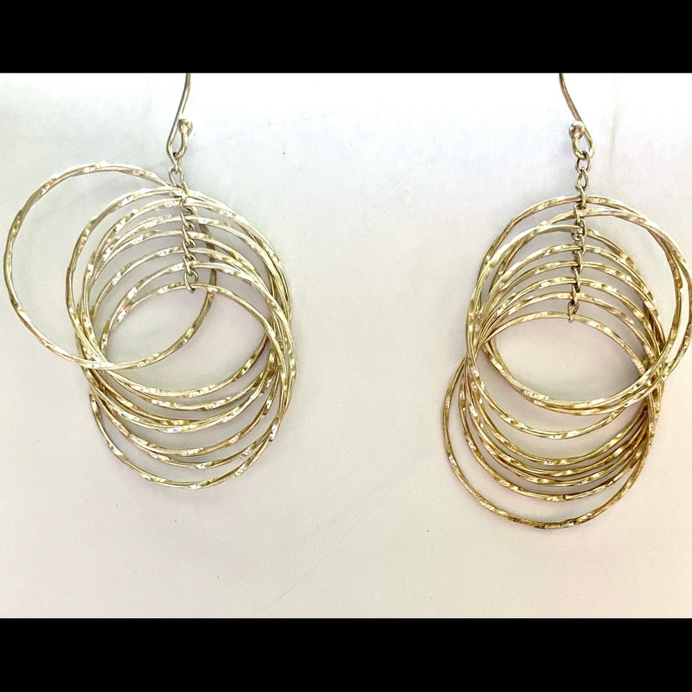 Geometric Circles Sterling Silver Statement Earri… - image 2